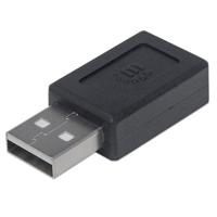 Manhattan USB 2.0 Adapter [1x USB-A 2.0 stekker - 1x USB-C bus] MANHATTAN USB 2.0 Typ C Adapter Typ C-Buchse auf A-Stecker Stekker past op beide manieren