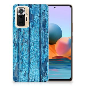 Xiaomi Redmi Note 10 Pro Bumper Hoesje Wood Blue