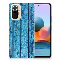 Xiaomi Redmi Note 10 Pro Bumper Hoesje Wood Blue - thumbnail