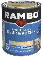 rambo pantserbeits deur en kozijn hoogglans transparant 1203 donker eiken 0.75 l