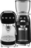 SMEG ECF02BLEU Zwart + koffiemolen - thumbnail