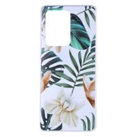 Shop4 - Samsung Galaxy S20 Ultra Hoesje - Zachte Back Case Bloemen en Bladeren