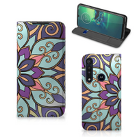 Motorola G8 Plus Smart Cover Purple Flower - thumbnail