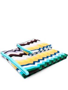 Missoni Home serviette à motif zig-zag - Bleu