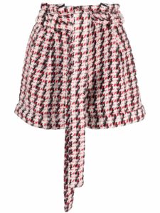 Amen short en tweed à motif pied-de-poule - Rouge