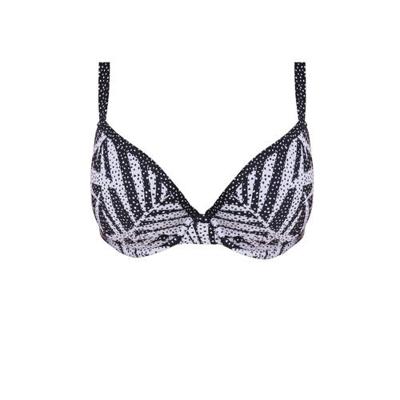 Freya beugel bikinitop Gemini Palm met all over print zwart/wit