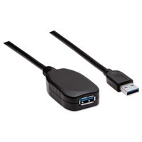 Manhattan USB-kabel USB 3.2 Gen1 (USB 3.0 / USB 3.1 Gen1) USB-A stekker, USB-A bus 5.00 m Zwart 150712 - thumbnail