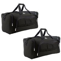 2x stuks weekendtas zwart 48 liter - Reistas - 62 x 30 x 26 cm