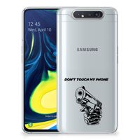 Samsung Galaxy A80 Silicone-hoesje Gun Don't Touch My Phone - thumbnail