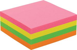 Pergamy jumbo notes, ft 76 x 76 mm, 320 vel, geassorteerde neonkleuren