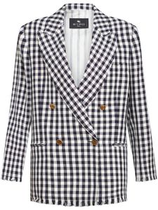 ETRO blazer imprimé à boutonnière croisée - Bleu