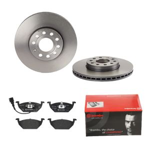 Remmenset, remschijf BREMBO, Remschijftype: Binnen geventileerd, Inbouwplaats: Vooras, u.a. für Seat, VW, Skoda, Audi