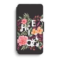 Hello in flowers: iPhone XR Flip Hoesje