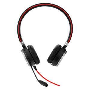 Jabra Evolve 40 MS Stereo On Ear headset Computer Kabel Stereo Zwart, Rood Microfoon uitschakelbaar (mute)