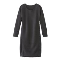 Gebreide ribbeljurk met bio-merinowol, zwart 40/42