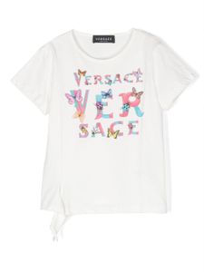 Versace Kids t-shirt en coton à logo imprimé - Blanc