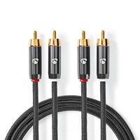 Nedis CATB24200GY10 audio kabel 1 m 2 x RCA Grijs