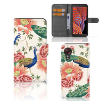 Telefoonhoesje met Pasjes voor Samsung Galaxy Xcover 5 Pink Peacock