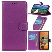 Nokia C21 Plus Wallet Case met Magnetische Sluiting - Paars