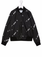 MSGM Kids veste bomber à logo imprimé - Noir