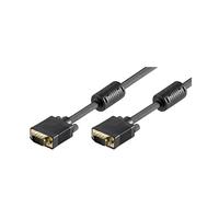 Goobay 50135 VGA naar VGA-kabel 2 m/monitorkabel/Full HD SVGA beeldschermkabel/VGA-stekker 15-polig verguld / 2x ferrietkern monitorkabel/zwart / 2m