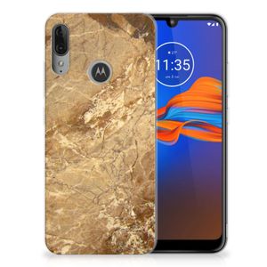 Motorola Moto E6 Plus TPU Siliconen Hoesje Marmer Creme