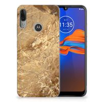 Motorola Moto E6 Plus TPU Siliconen Hoesje Marmer Creme - thumbnail