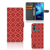 Motorola G8 Power Lite Telefoon Hoesje Batik Rood