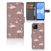 OPPO A73 5G Telefoonhoesje met Pasjes Flamingo