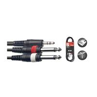 Stagg SYC3/MPS2P E 3 m Stereo Mini Jack/2x Jack Stereo Y-splitterkabel