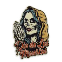 Wandplaat tin in reliëf gemaakt Dia De Los Muertos - thumbnail