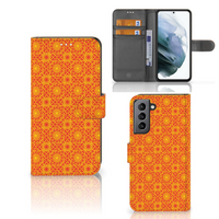 Samsung Galaxy S21 FE Telefoon Hoesje Batik Oranje - thumbnail