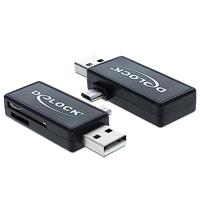Delock Micro USB OTG Card Reader + USB A Male - Kaartlezer (MMC, SD, microSD, SDHC, microSDHC, SDX
