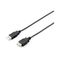 Equip USB-kabel A -> A St/BU 1,80 m polybag, zwart