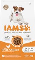 IAMS drooghondenvoer met kip - droogvoer voor volwassen honden vanaf 1 jaar, geschikt voor kleine en middelgrote honden, 3 kg