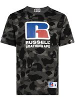 A BATHING APE® x Russell t-shirt Athletic Couleur Camo - Noir - thumbnail