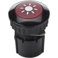 Grothe 1522188 Grot belknop verlichtbaar, ronde knop, huls aluminium Protact 100 LED, zwart/rood