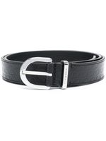 Calvin Klein ceinture en cuir à logo embossé - Noir