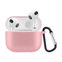 Lunso - Softcase cover hoes - Geschikt voor AirPods 3 - Lichtroze