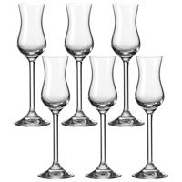 Leonardo Daily Grappa, 063319, borrelglas met steel, vaatwasmachinebestendige digestief-glazen, set van 6, 10 cl,