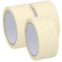 Afplaktape/schilderstape - 3x - wit - 36mm x 25m - voor binnen/buiten