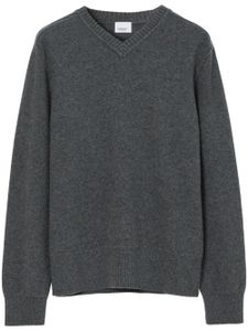 Burberry pull en cachemire mélangé à col v - Gris