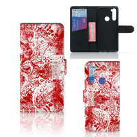 Telefoonhoesje met Naam Xiaomi Redmi Note 8T Angel Skull Rood