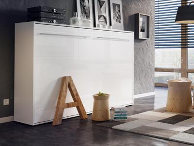 Opklapbed CONCEPTION 120x200 cm wit/hoogglans wit (horizontaal)