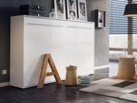 Opklapbed CONCEPTION 120x200 cm wit/hoogglans wit (horizontaal)