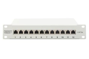 Digitus DN-91612S-EA-G 12 poorten Netwerkpatchpaneel 254 mm (10) CAT 6A 1 HE Ingericht