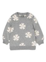 Chloé Kids sweat à motif floral en intarsia - Gris