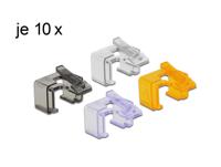 Delock 86422 RJ45 reparatieclip 40-delige set 2 (transparant, zwart, violet, oranje)