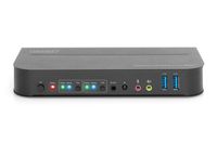 Digitus DS-12850 KVM-switch 2 + 2 poorten DisplayPort, HDMI Afstandsbediening, Toetsenbord 4096 x 2160 Pixel - thumbnail