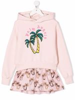 Palm Angels Kids robe-sweat à broderies - Rose